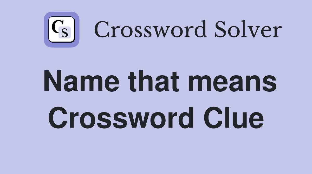 Name that means 